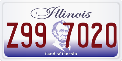 IL license plate Z997020