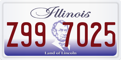 IL license plate Z997025