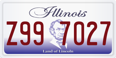 IL license plate Z997027