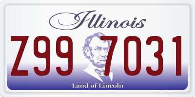 IL license plate Z997031