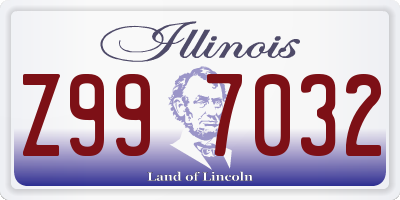 IL license plate Z997032