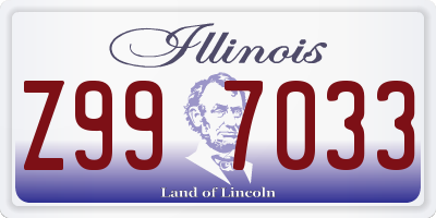 IL license plate Z997033