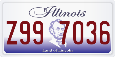 IL license plate Z997036