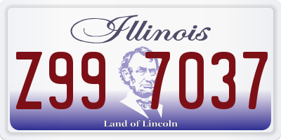 IL license plate Z997037
