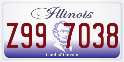 IL license plate Z997038