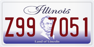 IL license plate Z997051