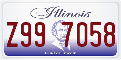 IL license plate Z997058