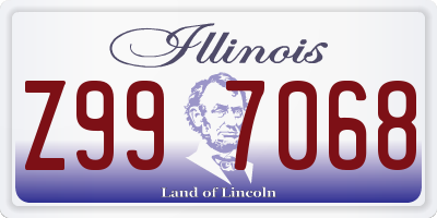 IL license plate Z997068