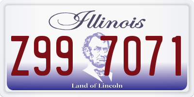 IL license plate Z997071