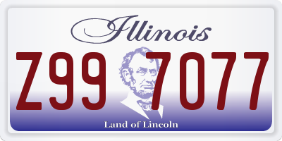 IL license plate Z997077