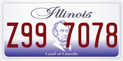 IL license plate Z997078