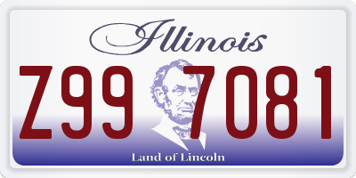 IL license plate Z997081
