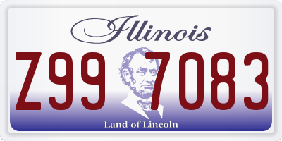 IL license plate Z997083