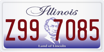 IL license plate Z997085