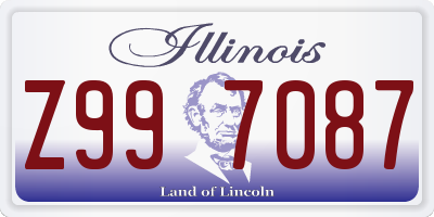 IL license plate Z997087