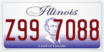 IL license plate Z997088