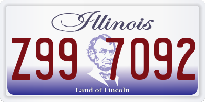 IL license plate Z997092