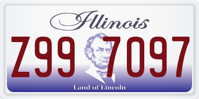 IL license plate Z997097