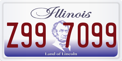 IL license plate Z997099