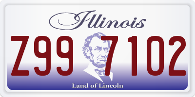 IL license plate Z997102