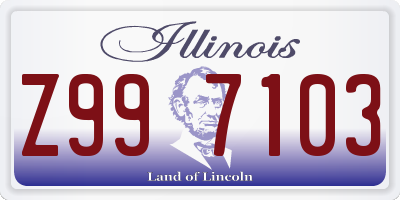 IL license plate Z997103