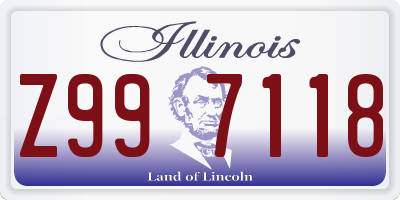 IL license plate Z997118