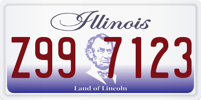 IL license plate Z997123