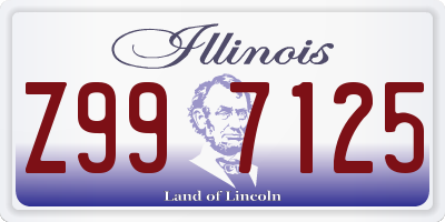 IL license plate Z997125