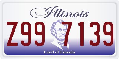 IL license plate Z997139