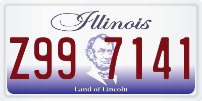 IL license plate Z997141