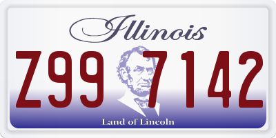 IL license plate Z997142