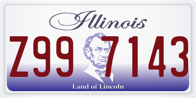 IL license plate Z997143