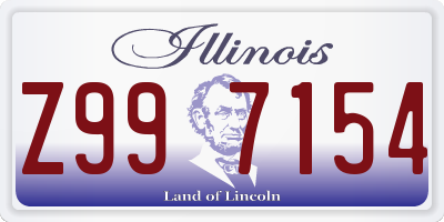 IL license plate Z997154