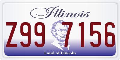 IL license plate Z997156