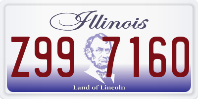 IL license plate Z997160