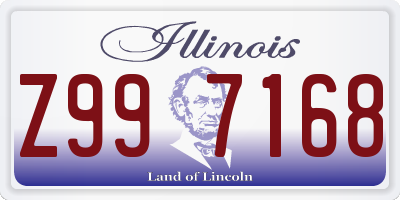 IL license plate Z997168