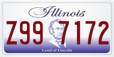 IL license plate Z997172