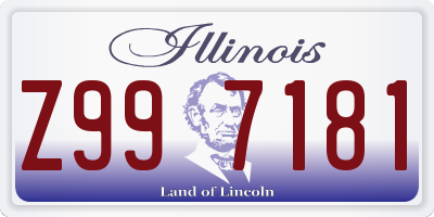 IL license plate Z997181