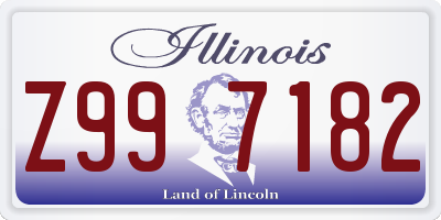 IL license plate Z997182