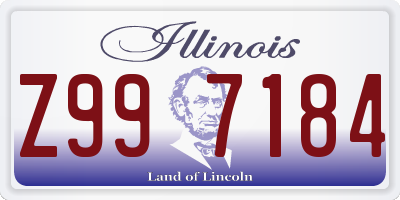 IL license plate Z997184