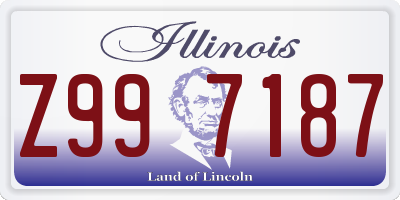 IL license plate Z997187