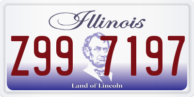 IL license plate Z997197