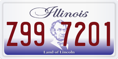 IL license plate Z997201