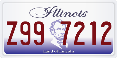 IL license plate Z997212