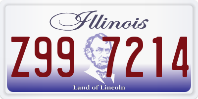 IL license plate Z997214