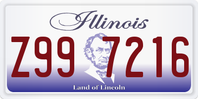 IL license plate Z997216