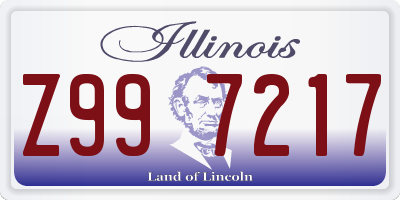 IL license plate Z997217