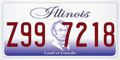 IL license plate Z997218