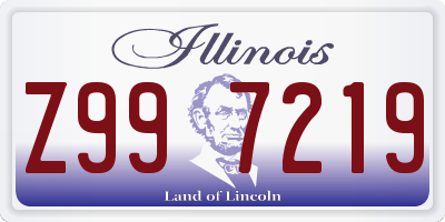 IL license plate Z997219