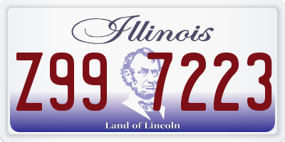 IL license plate Z997223